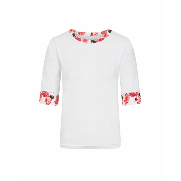White Peony Sleeve Top Clothing designer print Luxury Shoes 