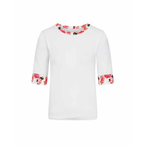 White Peony Sleeve Top Clothing designer print Luxury Shoes 