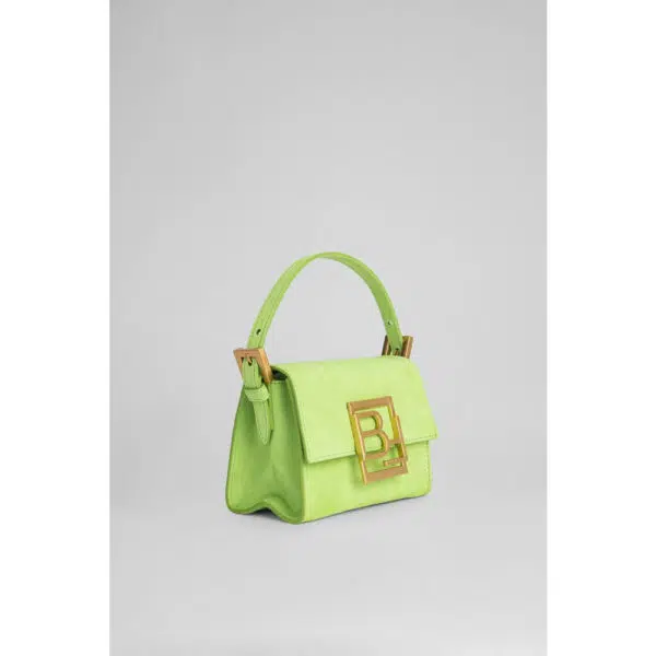 By Far Fran bright green suede leather bag, view 6