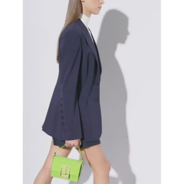 By Far Fran bright green suede leather bag, view 2