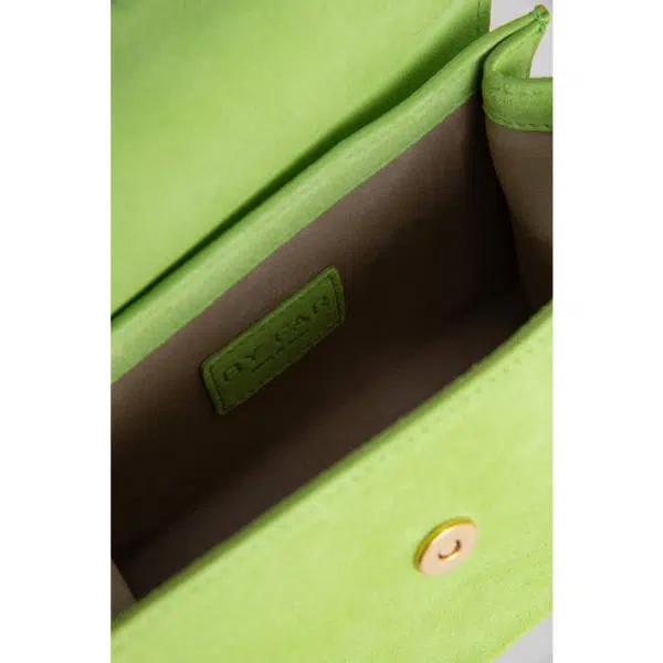 By Far Fran bright green suede leather bag, view 5
