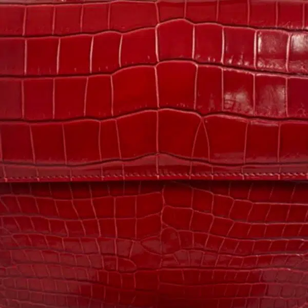 Bangkok Bootery Goldmas shiny two tone red limited crocodile handbags, view 5