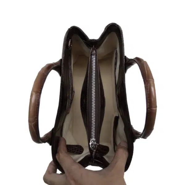 Bangkok Bootery Caddy crocodile belly leather handbag, view 3