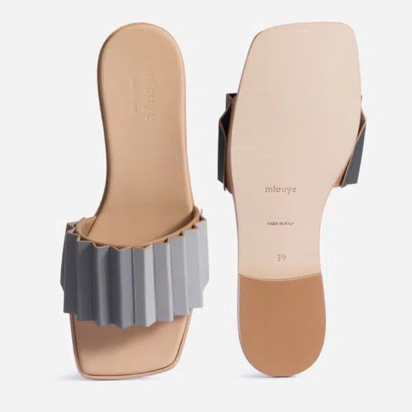 Mlouye Louise slide black and grey sandal, view 5