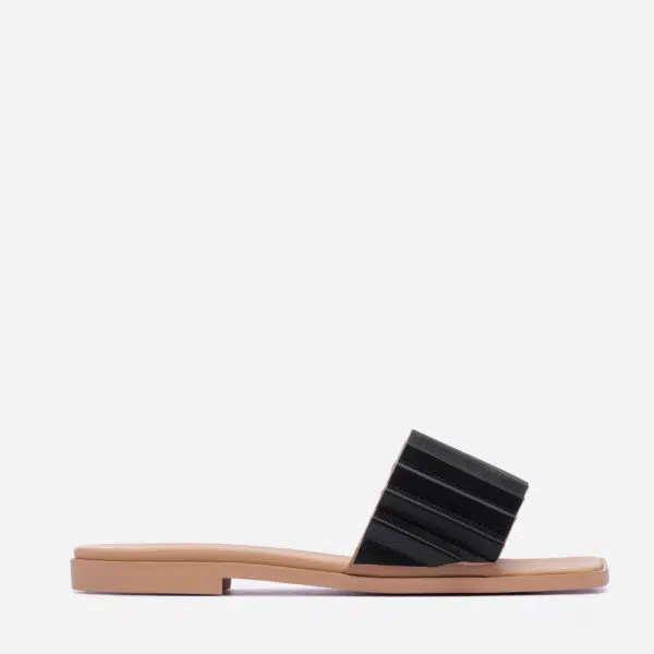 Mlouye Louise slide black and grey sandal, view 4