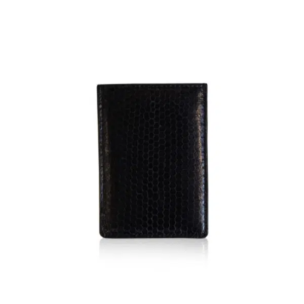 Bangkok Bootery Sea snake leather vertical navy blue card holder, view 2