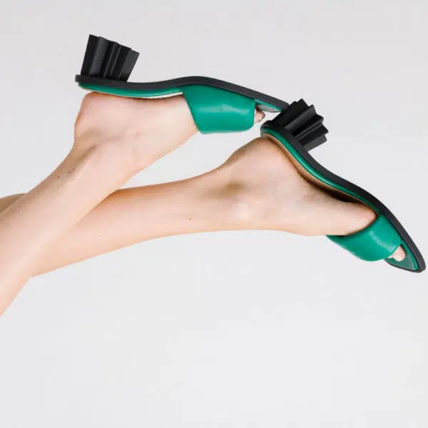 Mlouye Puffy emerald sandal, view 2