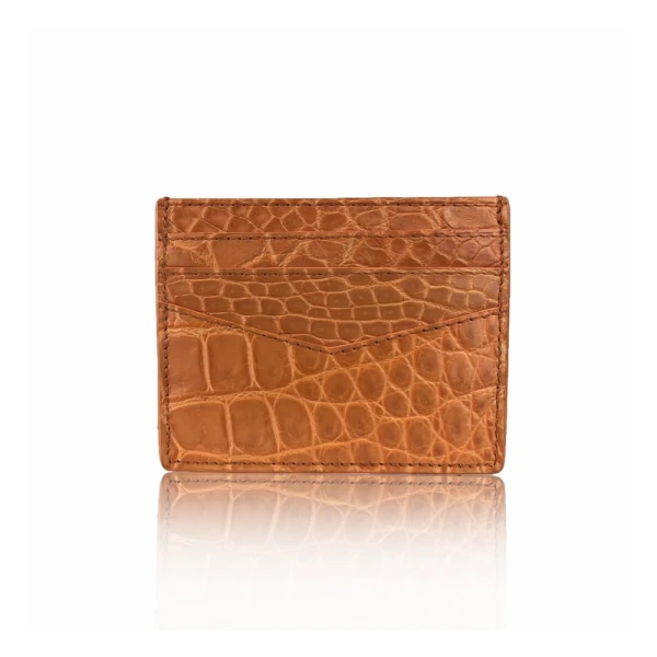 Crocodile matte tan cardholder Accessories Bangkok Bootery Luxury Shoes 