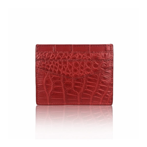 Crocodile matte tan cardholder Accessories Bangkok Bootery Luxury Shoes 