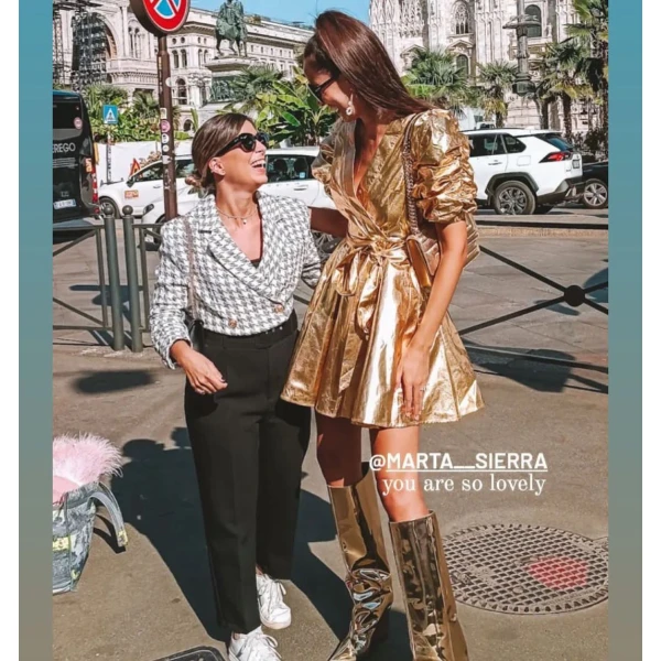 V Neck Wrap Dress Dogecoin Gold Metallic V Neck Wrap Dress Clothing american designer Luxury Shoes 