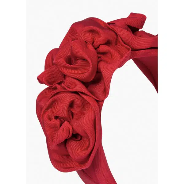 Jennifer Behr Triple rosette in silk faille headband, view 4