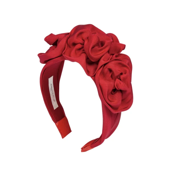 Triple rosette in silk faille headband Accessories Bridal Luxury Shoes 