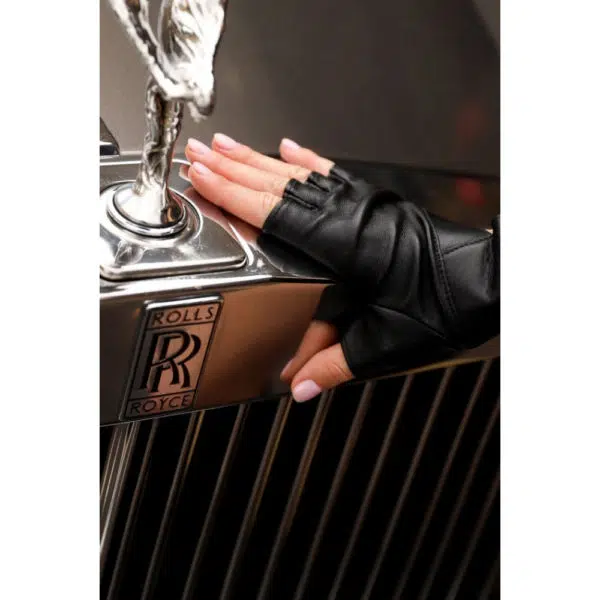 Pritch London Element pitch black fingerless gloves, view 3