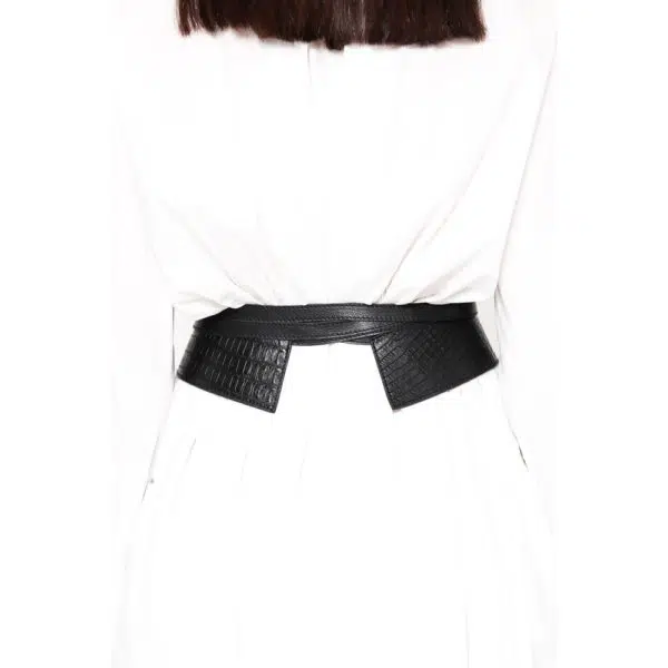 Pritch London Corset Caiman pitch black belt, view 4