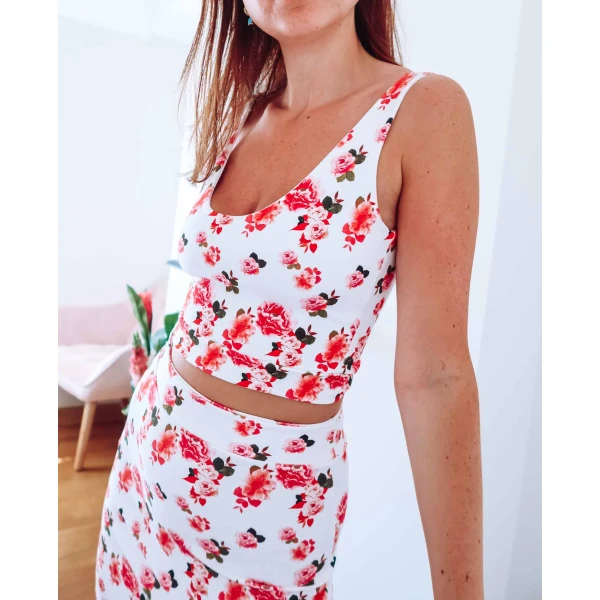 Pink Peony Crop Top Clothing crop top Luxury Shoes 