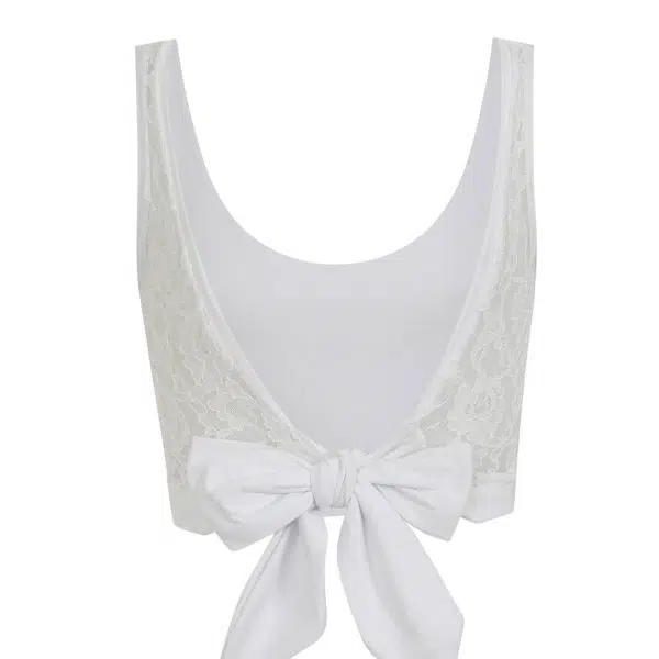 Sophie Cameron Davies White Lace Back Crop Top, view 4