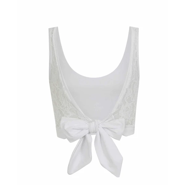 White Lace Back Crop Top Clothing crop top Luxury Shoes 