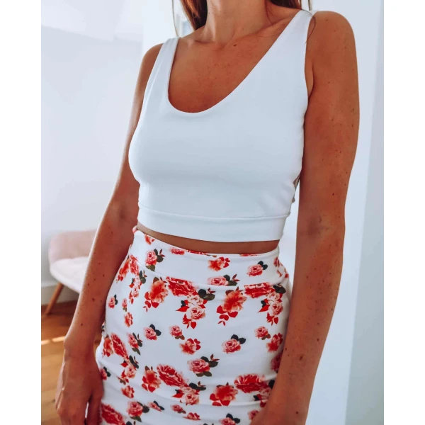 White Lace Back Crop Top Clothing crop top Luxury Shoes 