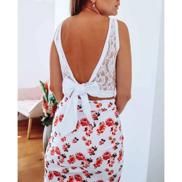 White Lace Back Crop Top Clothing crop top Luxury Shoes 