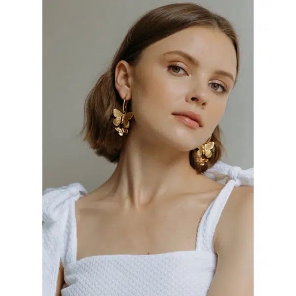 Jennifer Behr Brynn hoop earrings, view 2