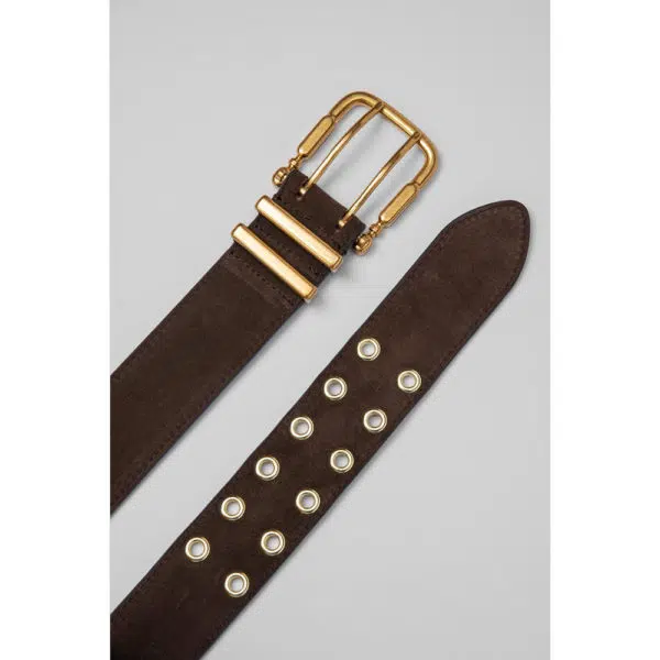 By Far Duo wood suede leather belt, view 5