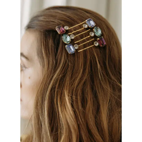 Jennifer Behr Gemma bobby pin antique rose, view 3