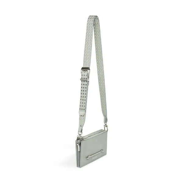 Pritch London Pierced cross body sky grey bag, view 2