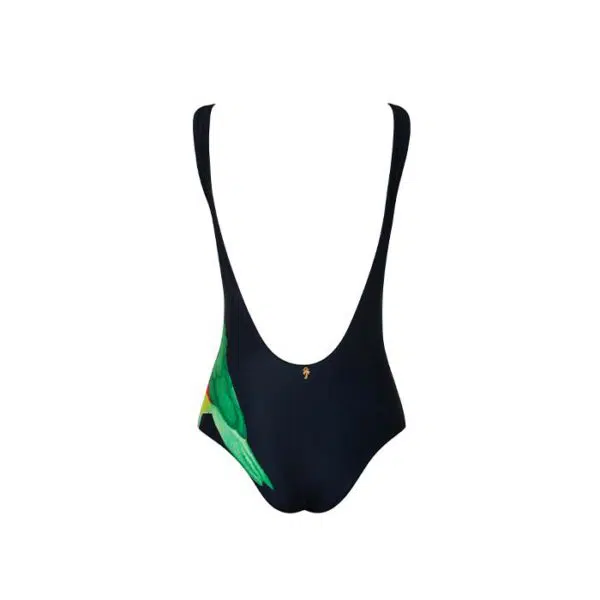 Verdelimon Trinidad black loros swimwear one piece, view 2