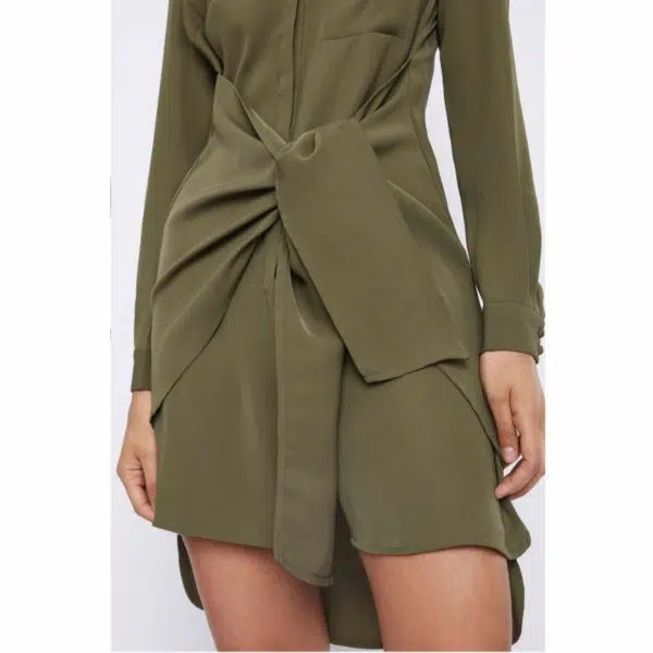 Whyte Studio The spoke kakhi green shirt dress, view 3
