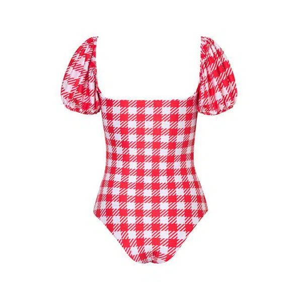 Verdelimon Alameda swimwear red squares one piece, view 3