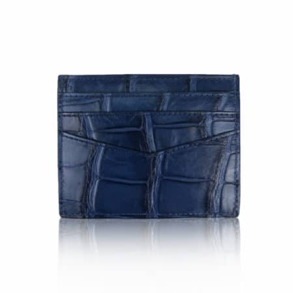 Crocodile leather shiny blue cardholder Accessories Bangkok Bootery Luxury Shoes 