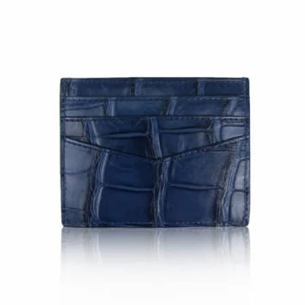 Crocodile leather shiny blue cardholder Accessories Bangkok Bootery Luxury Shoes 