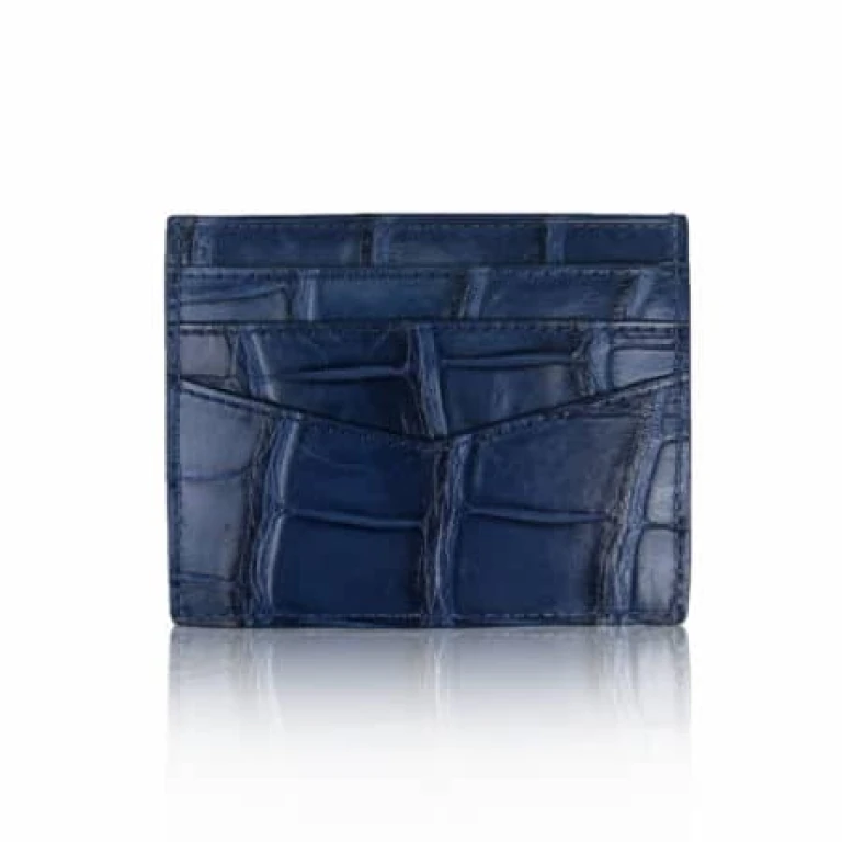 Crocodile leather shiny blue cardholder Accessories Bangkok Bootery Luxury Shoes 
