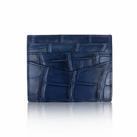 Crocodile_Cardholder_09 Crocodile leather shiny blue cardholder Accessories Bangkok Bootery Luxury Shoes