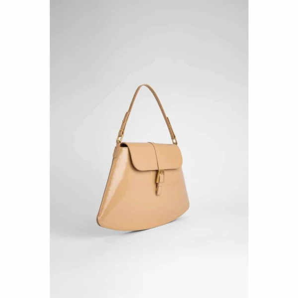 Portia black semi patent leather bag Bags bag Luxury Shoes 