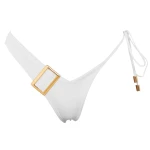 Dulcet golden details in white bikini bottom Beachwear bikini bottom Luxury Shoes 