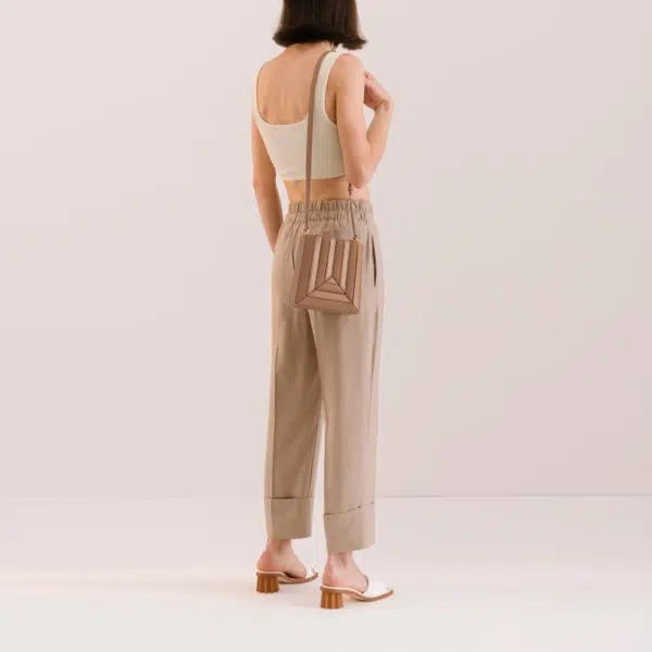 Mlouye Sera tall tote mini latte bag, view 2