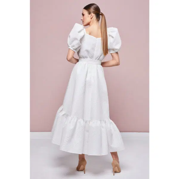 Poca & Poca Cottagecore dream white textured dress, view 5