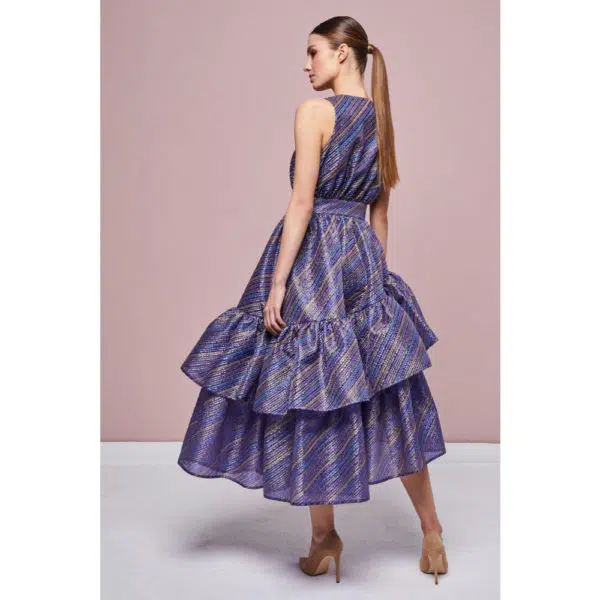 Poca & Poca Lavender violet striped dress, view 5