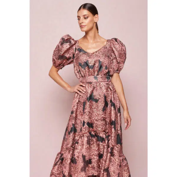 Poca & Poca Firecracker copper textured dress, view 4