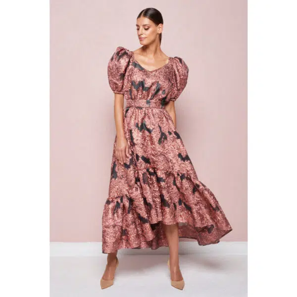 Poca & Poca Firecracker copper textured dress, view 3