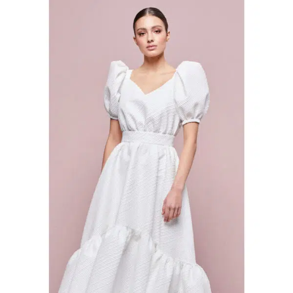 Poca & Poca Cottagecore dream white textured dress, view 6