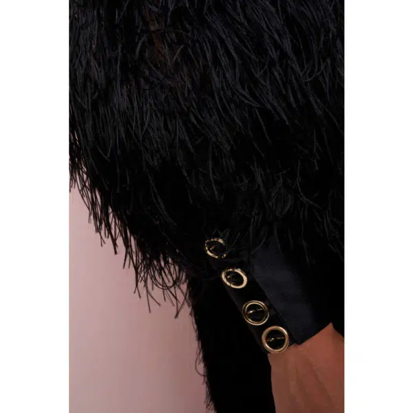 Poca & Poca Bird of paradise black feathery jacket, view 6