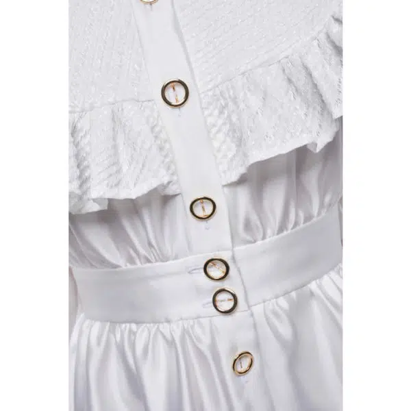 Poca & Poca Silk milk white elegant dress, view 7