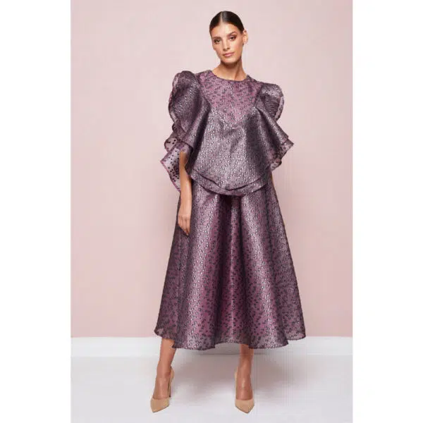 Poca & Poca Star confetti pink midi dress, view 2