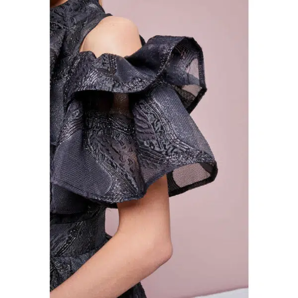 Poca & Poca Under pressure black midi dress, view 6