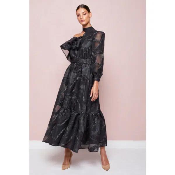 Poca & Poca Pond of gold black dress, view 3