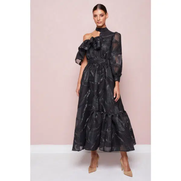 Poca & Poca Pond of gold black dress, view 2