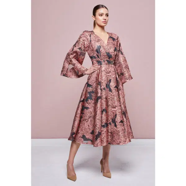 Poca & Poca Steampunk Era copper midi dress, view 3