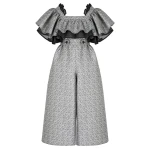 Dark cicada monochrome midi dress Clothing dress Luxury Shoes 